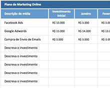 Load image into Gallery viewer, Planilha 4 P do Marketing (ou Marketing Mix) em Excel 4.0