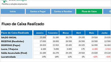 Load image into Gallery viewer, Planilha de Contas a Pagar Receber e Fluxo de Caixa Realizado