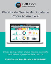 Load image into Gallery viewer, Planilha de Gestão de Sucata de Produção em Excel
